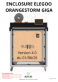 Enclosure IMPRIMANTE ELEGOO Orange Storm Giga